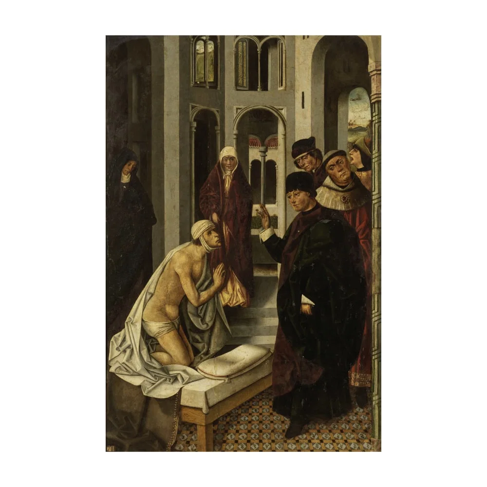 Ecole catalane, XVIIe siècle Scène de bénédiction aux malades