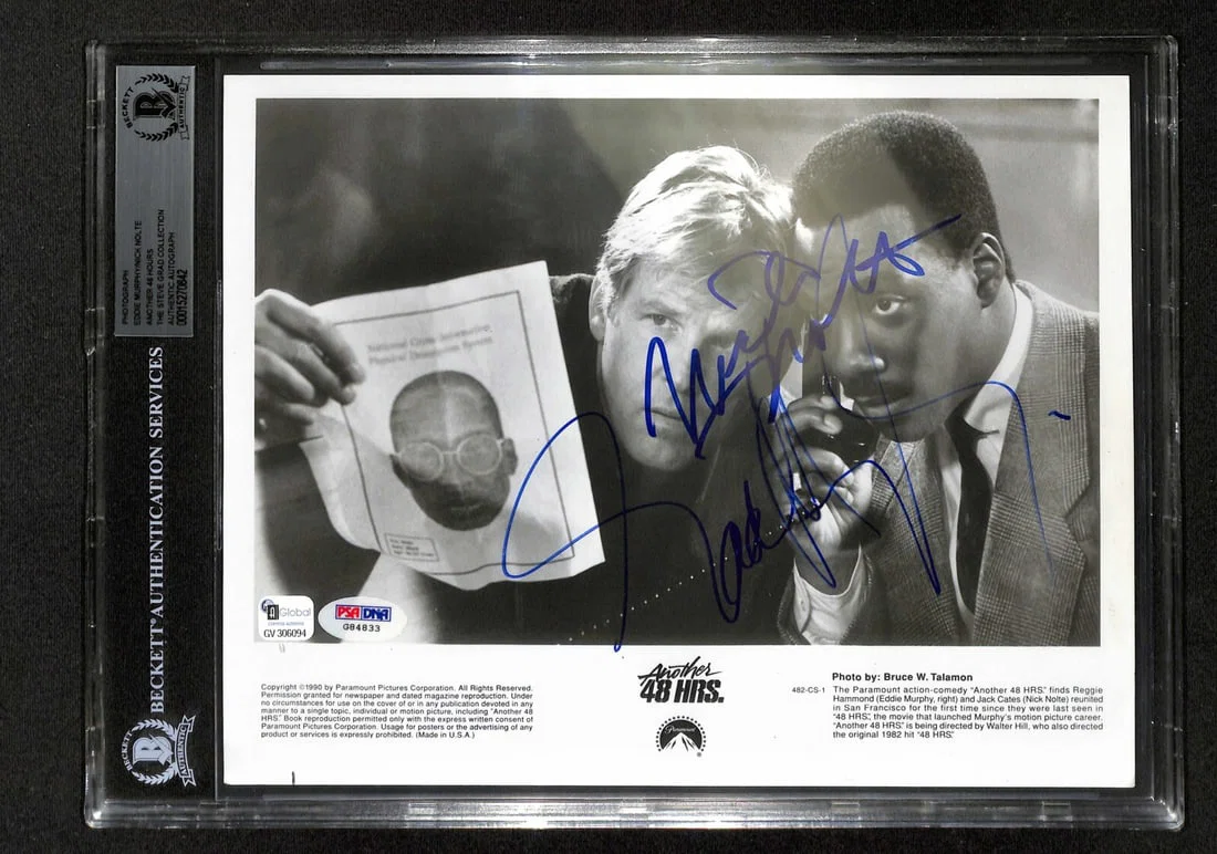 Eddie Murphy Nick Nolte Signed 8x10 Photo Another 48 Hours Beckett Authenticated
