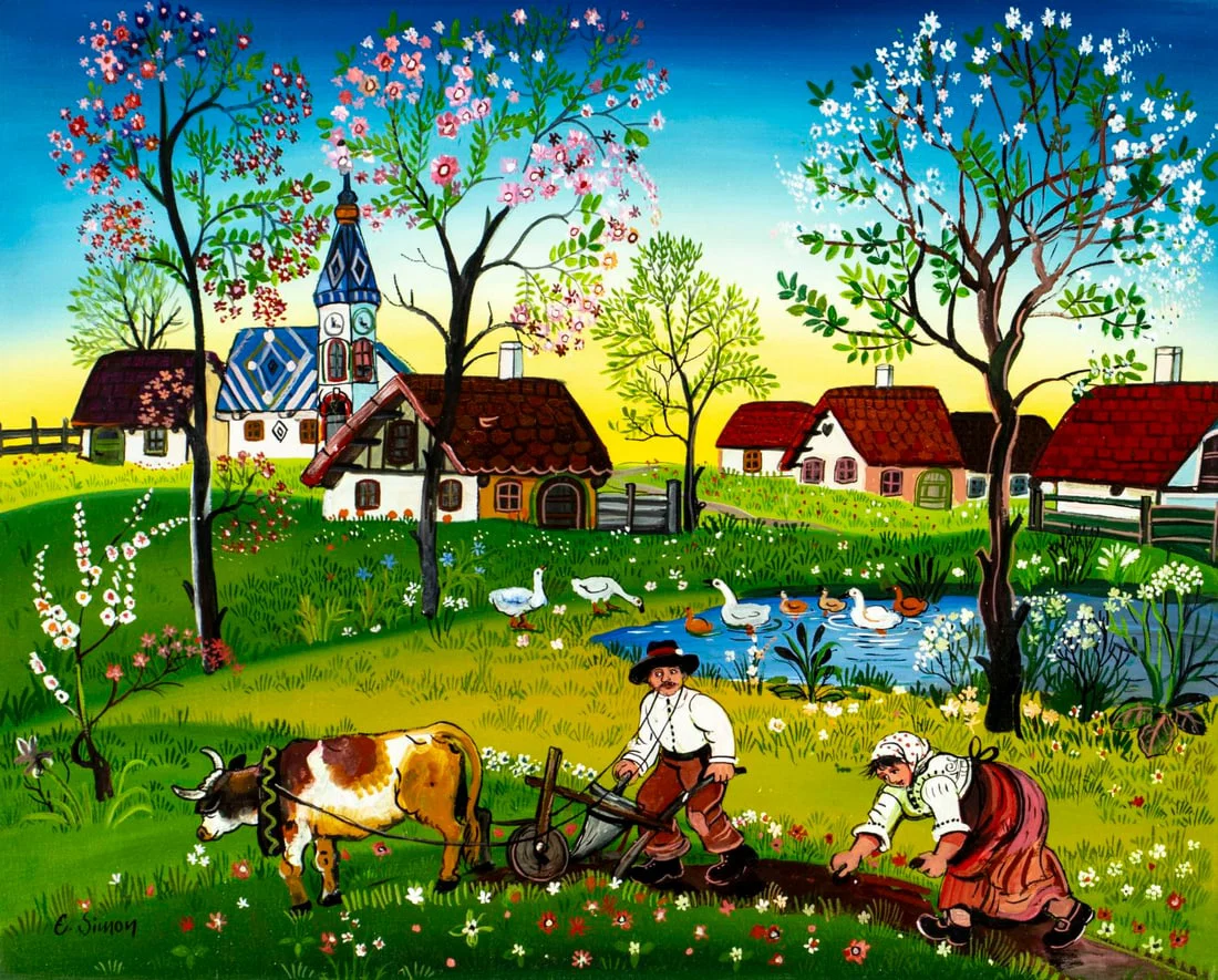 Edith Simon (German,1917-2003) oil painting