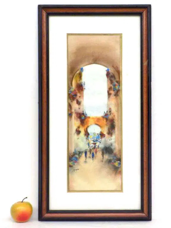 EDWARD BEN AVRAM JERUSALEM ARCHWAY WATERCOLOR