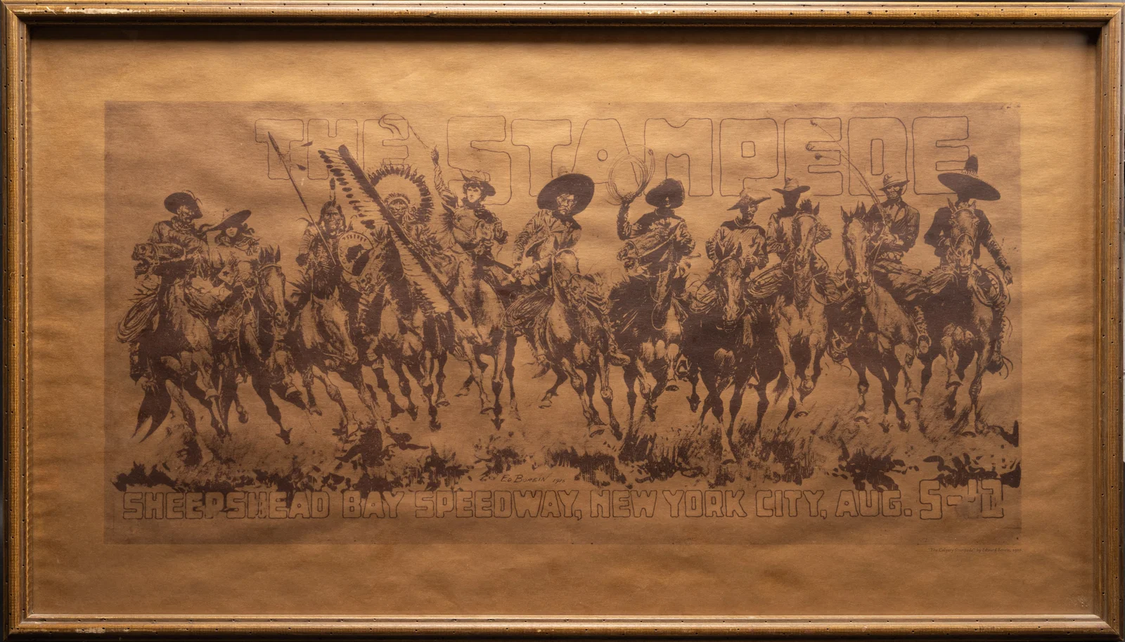 Edward Borein (American, 1872-1945) The Stampede