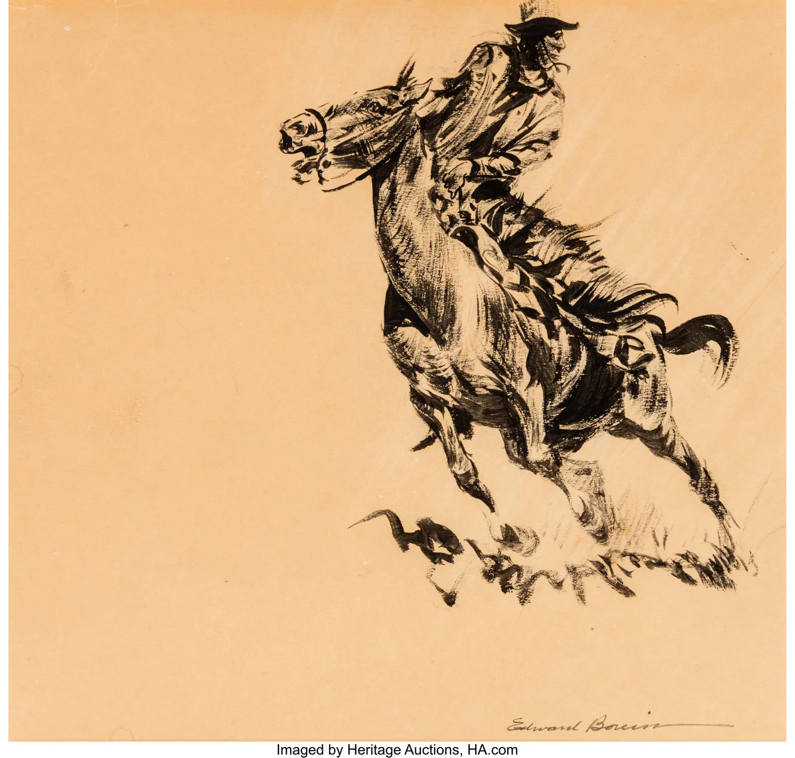 Edward Borein (American, 1873-1945) Cowboy on Ho
