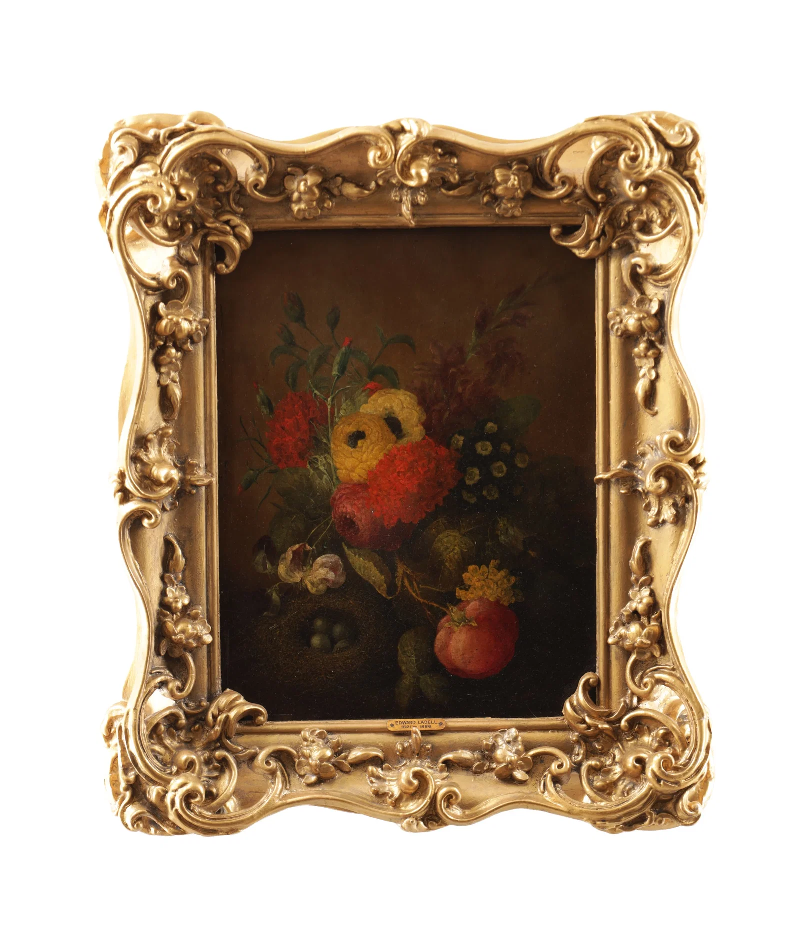 EDWARD LADELL (1821-1886). A 19TH CENTURY OIL ON BOARD STILL LIFE