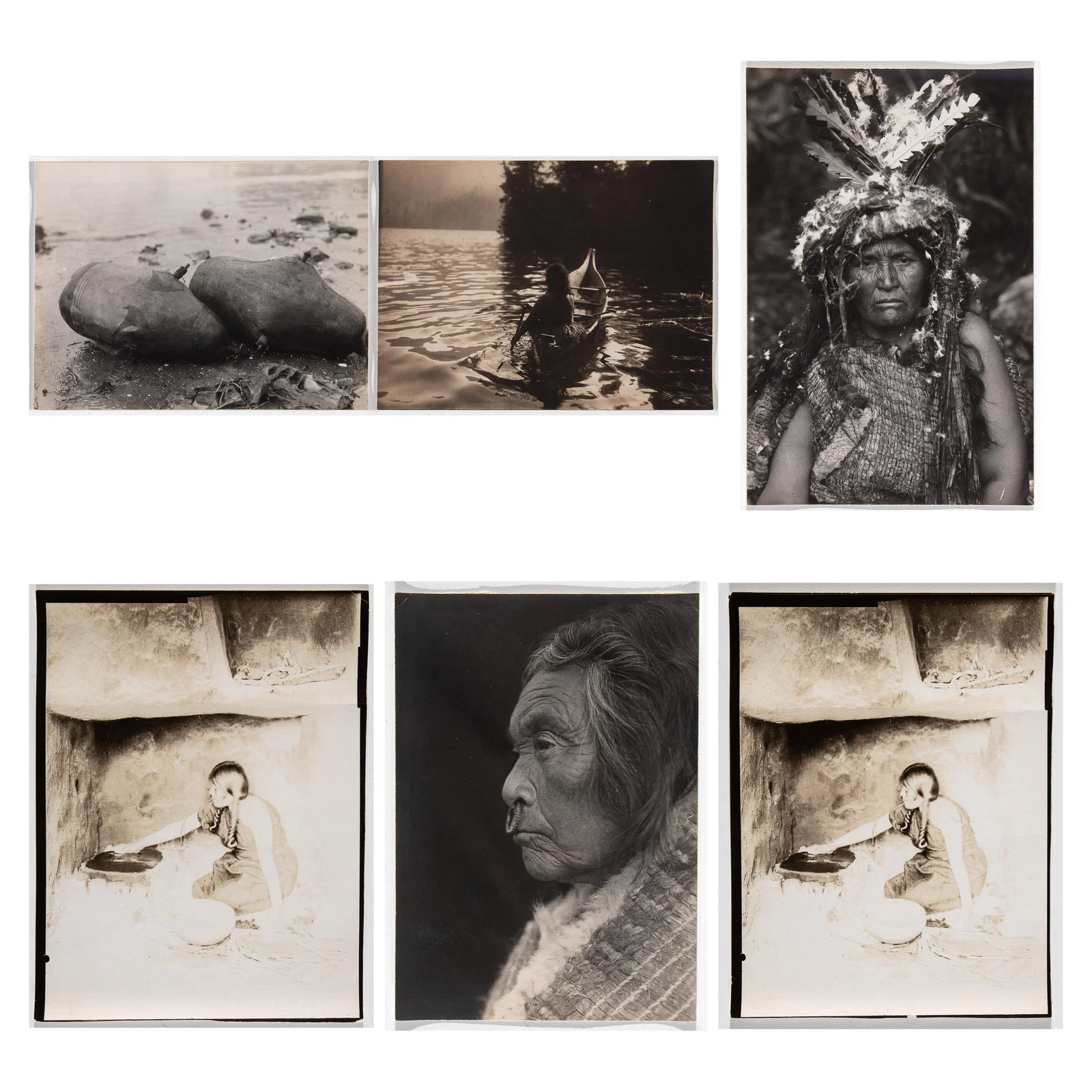 Edward S. Curtis, Group of Six Reference Prints: Northwest Coast + Southwest