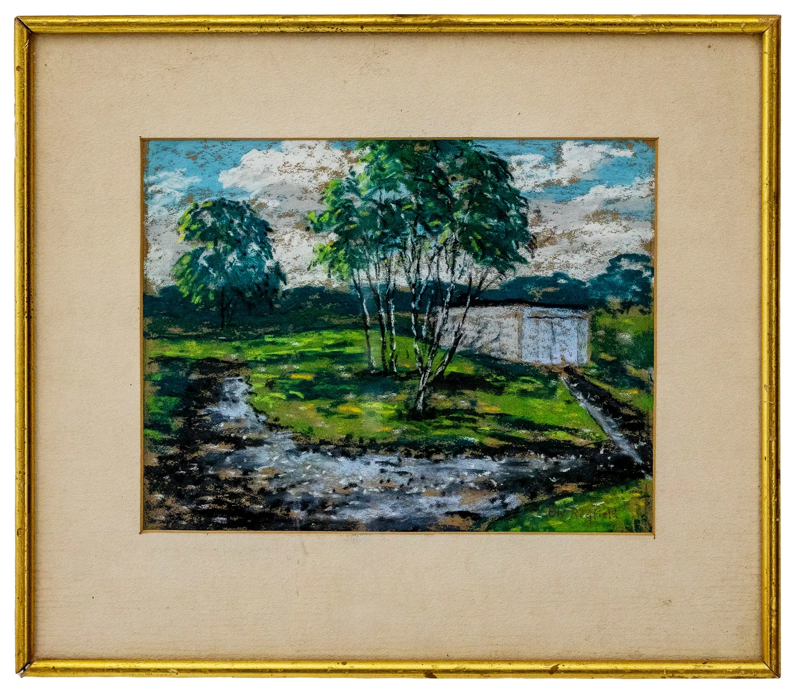 Edward Willis Redfield (American) Landscape with Stream and Trees
