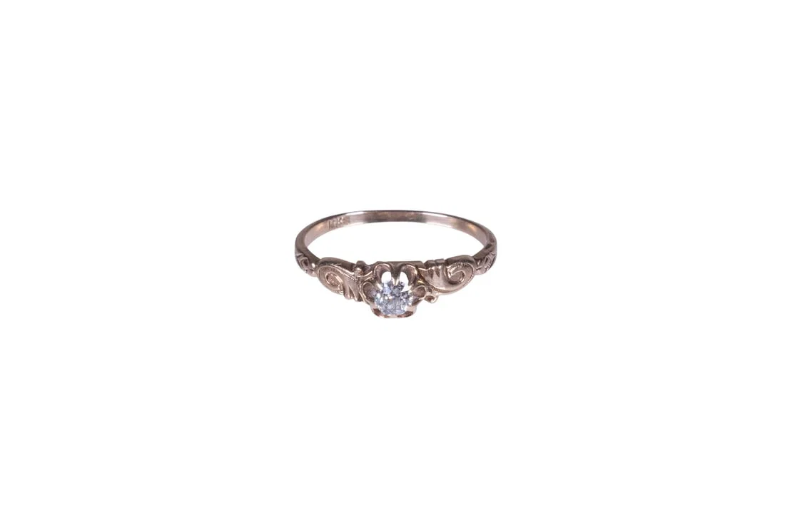 EDWARDIAN 14K GOLD DIAMOND RING