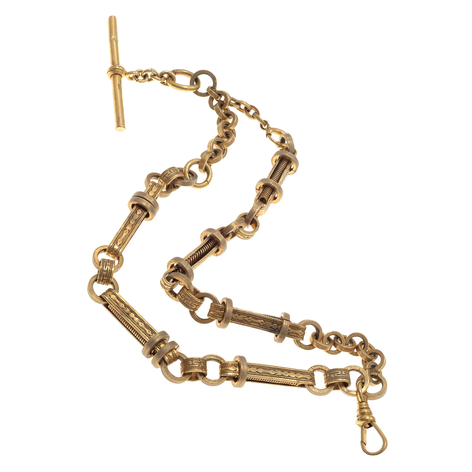 Edwardian Fancy Link 14k, Gold-Filled, Watch Chain