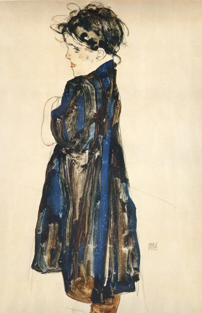 Egon Schiele Lithograph 27 Peasant Girl 1968