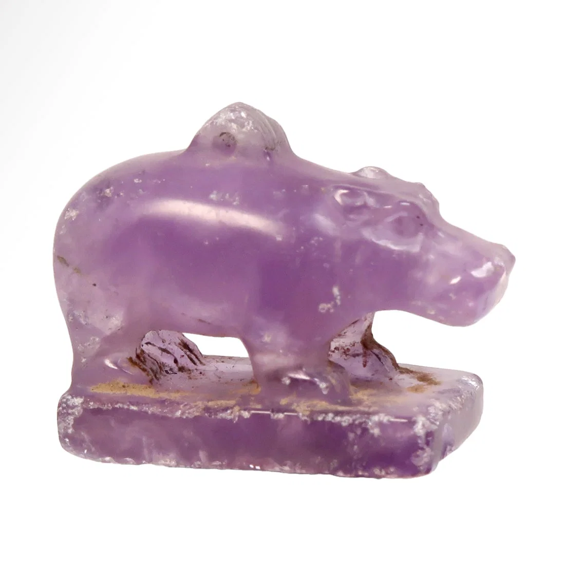 Egyptian Amethyst Amulet of a Hippopotamus, Third Intermediate Period, c. 1070-712 B.C.