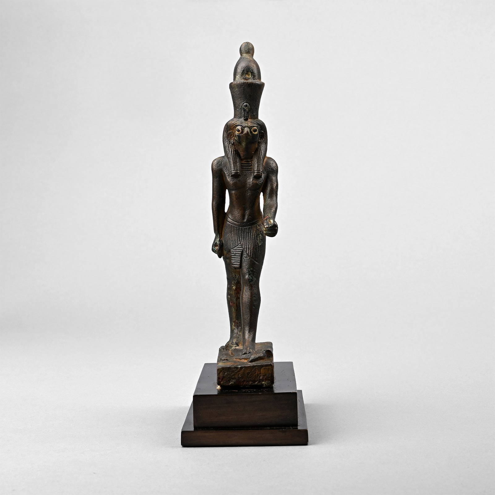 Egyptian Bronze Figure of Horus Standing on an Oryx