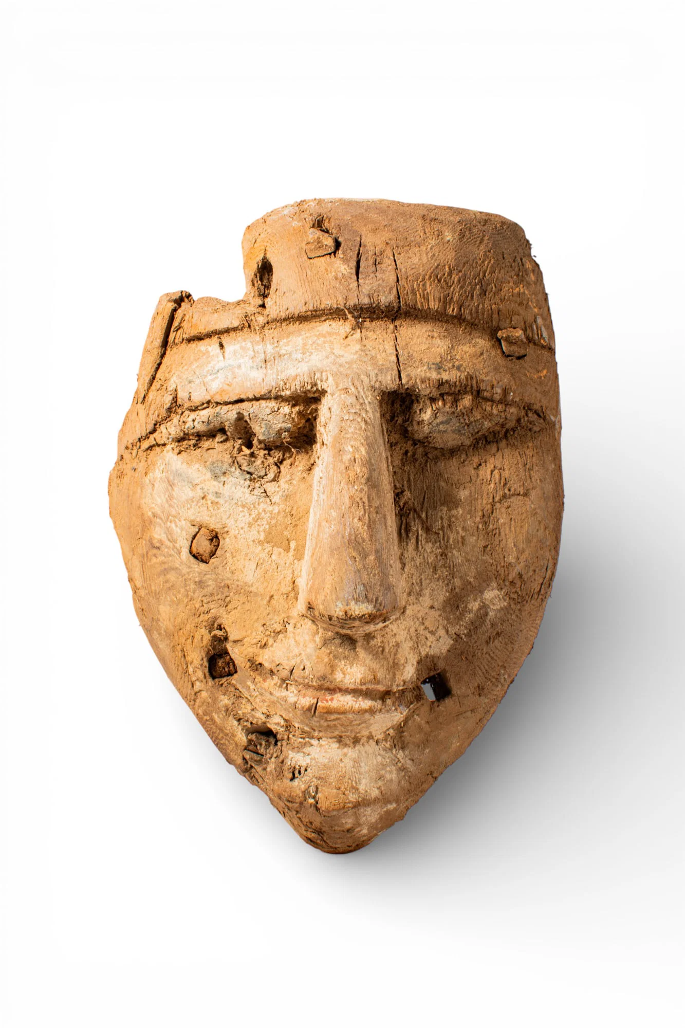 EGYPTIAN WOODEN SARCOPHAGUS MASK
