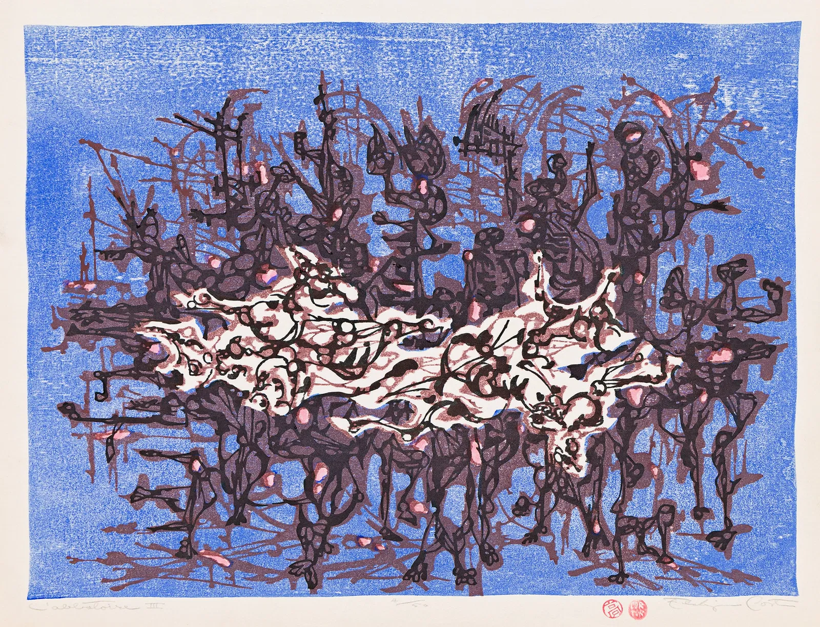Eldzier Cortor (1916-2015), L'Abbatoire III, 1950s.