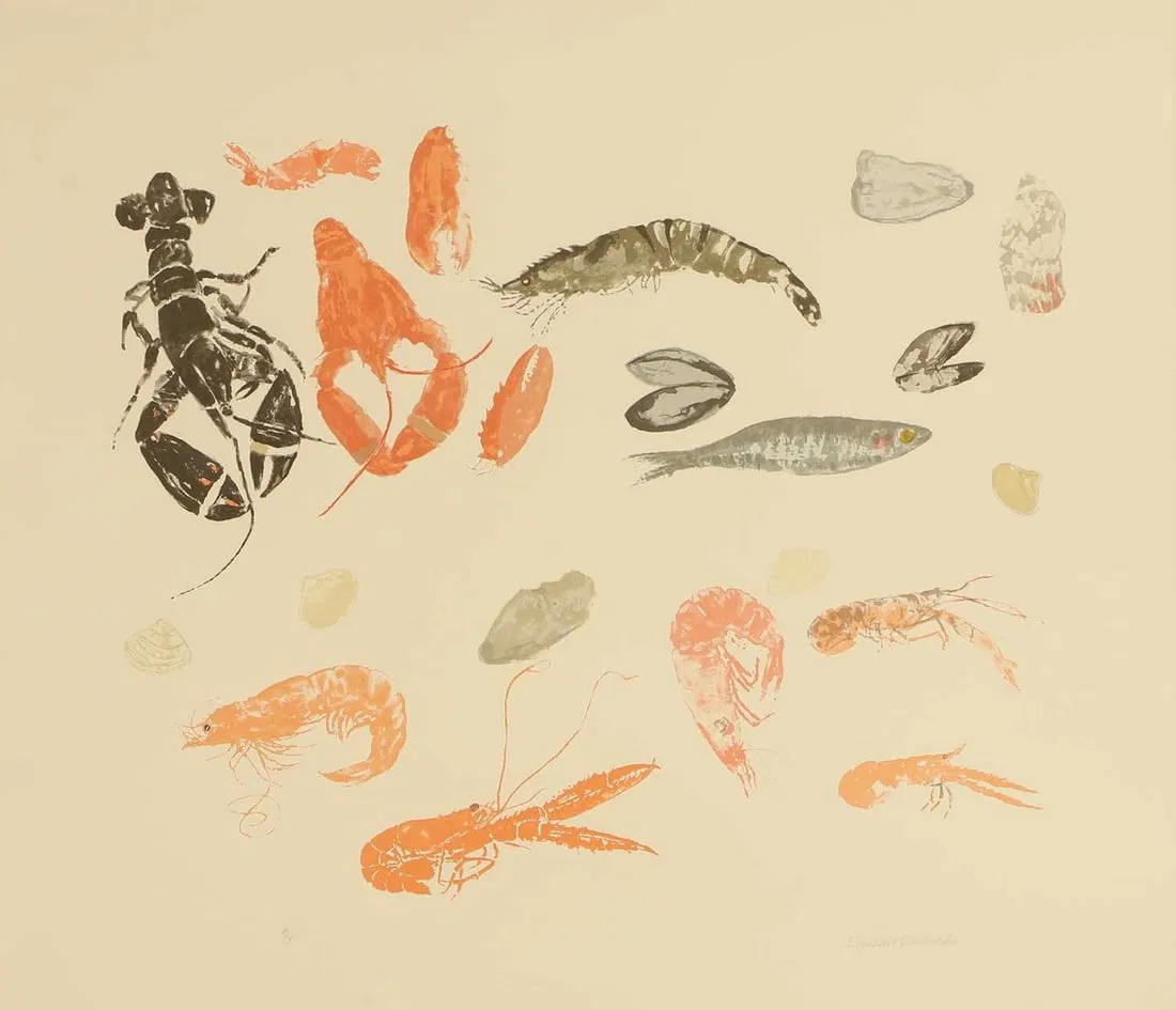 ▲ Elizabeth Blackadder (British, 1931-2021) 'Seafood Medley', 2012