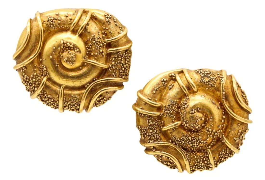 Elizabeth Gage 18Kt Yellow Gold Earrings