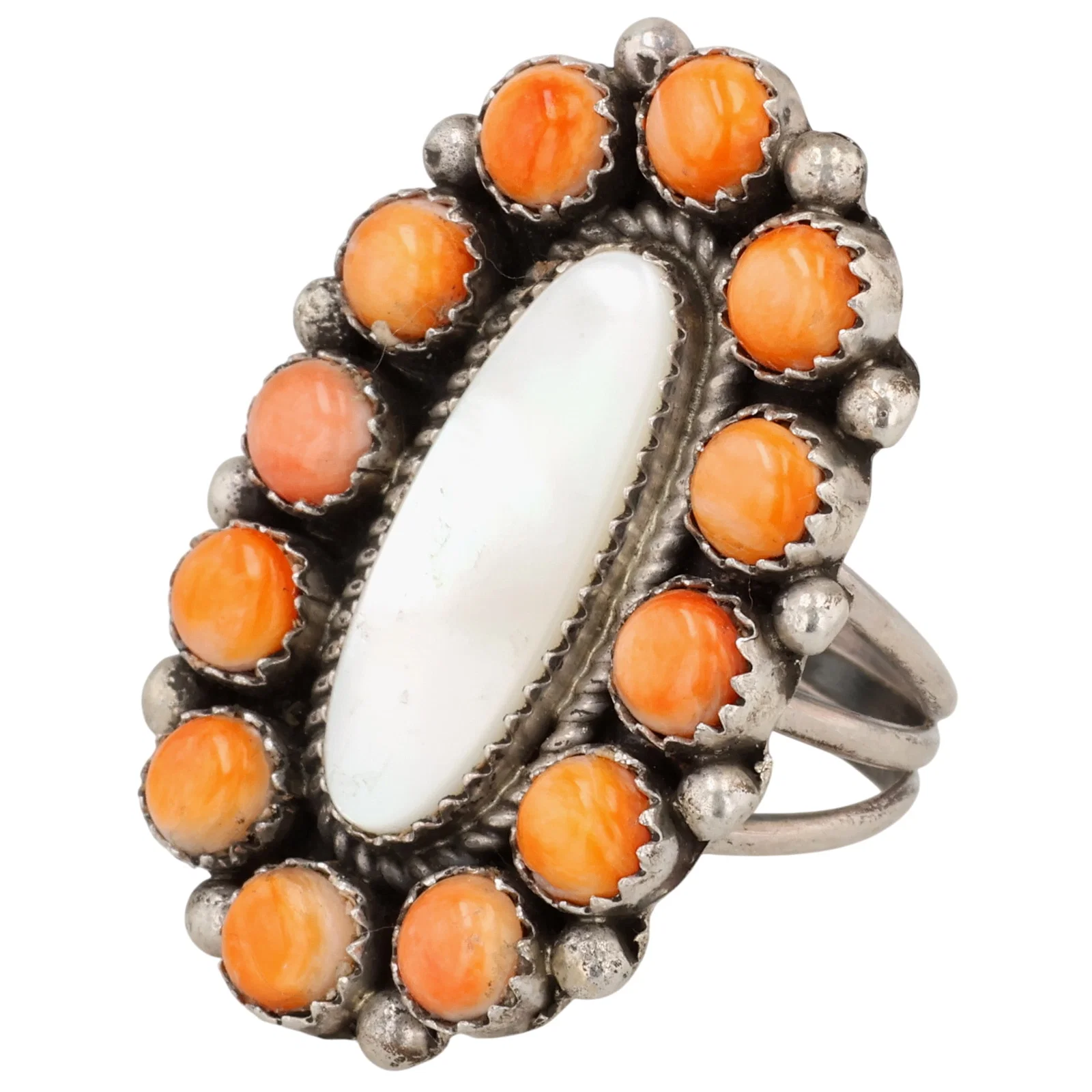 Ella Spencer Navajo Sterling Multi-Stone Ring Sz 8.5