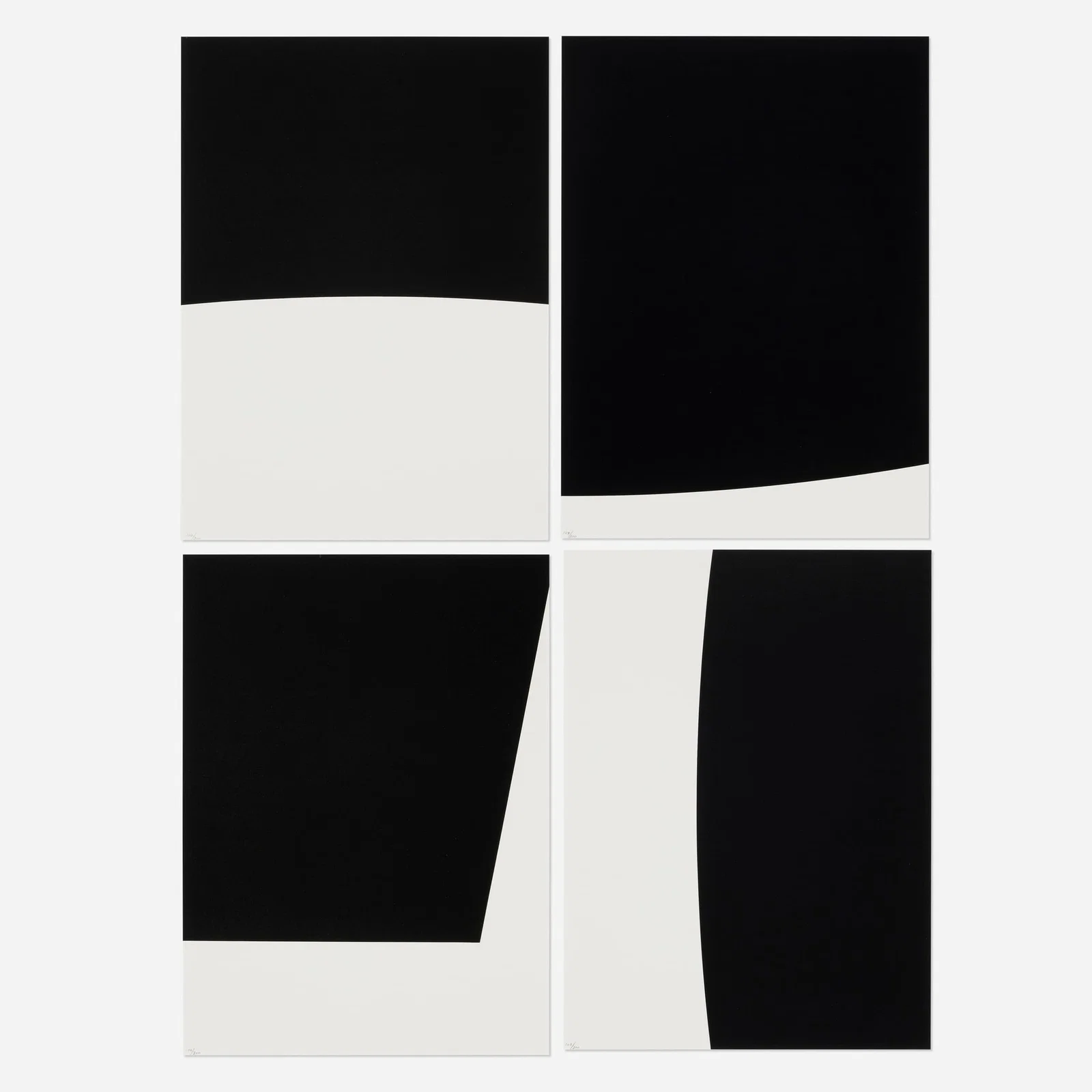 Ellsworth Kelly, Four works from Un coup de des jamais n'abolira le hasard (by Stephane Mallarme)