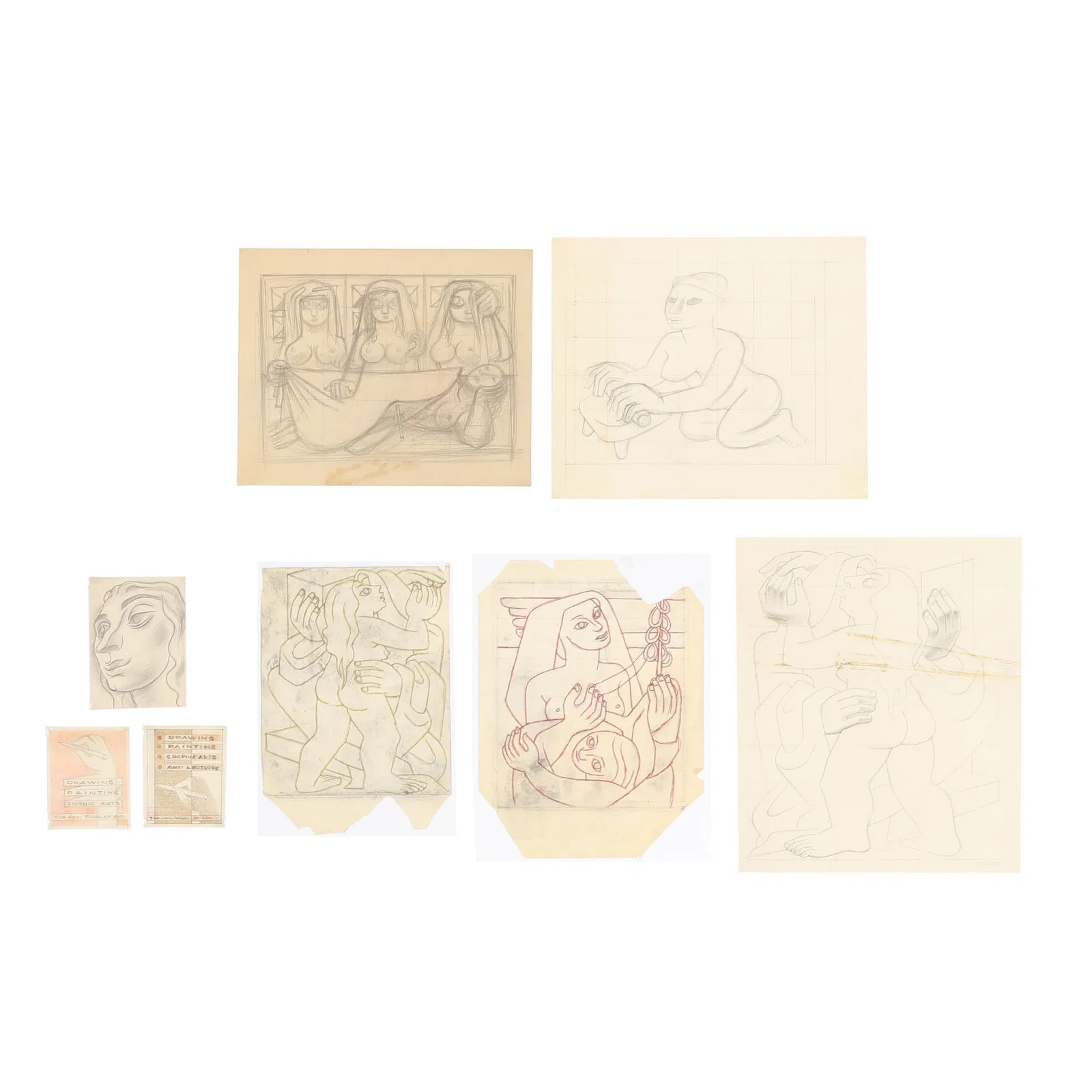 Emilio Amero (Mexican, 1901-1976), Eight Original Sketches