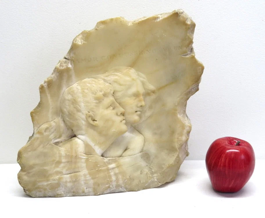 Emilio P. Fiaschi (Italian 1858-1941) Alabaster Marble Relief Sculpture