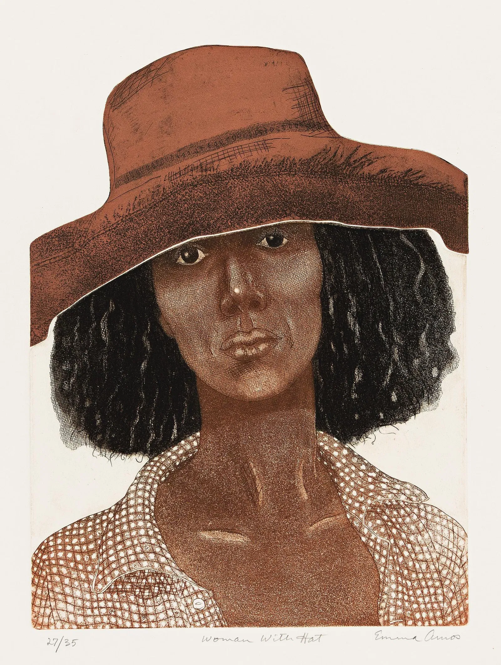 Emma Amos (1937-2020), Woman With Hat, 1979.