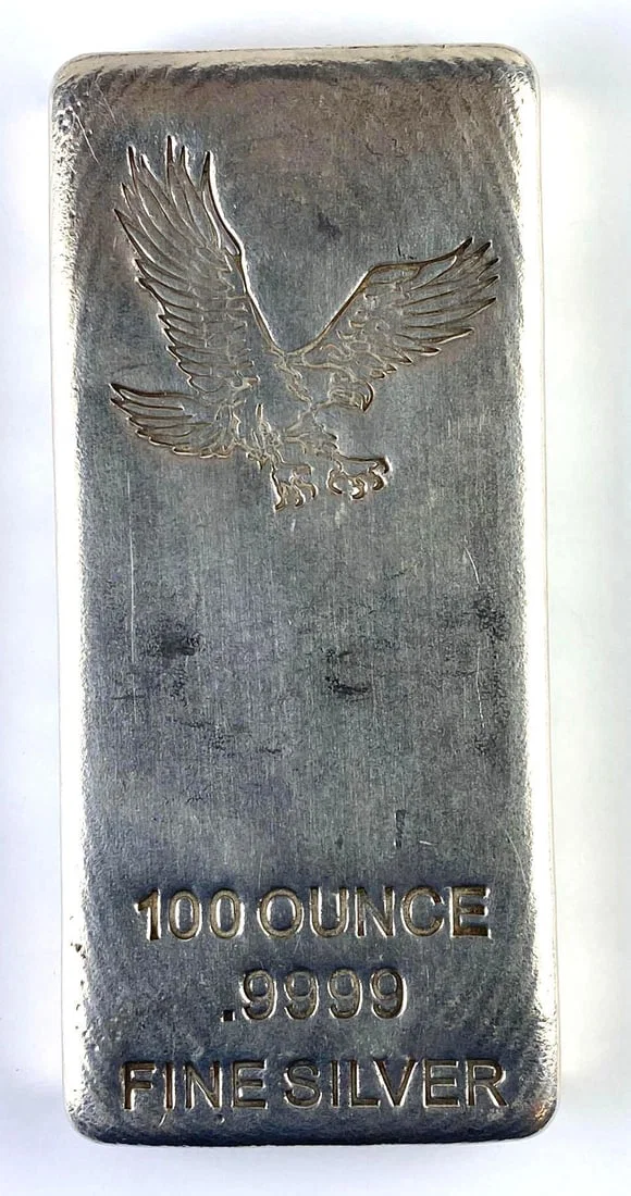 Engelhard 100 Oz .9999 Fine Silver Eagle Ingot/ Bar