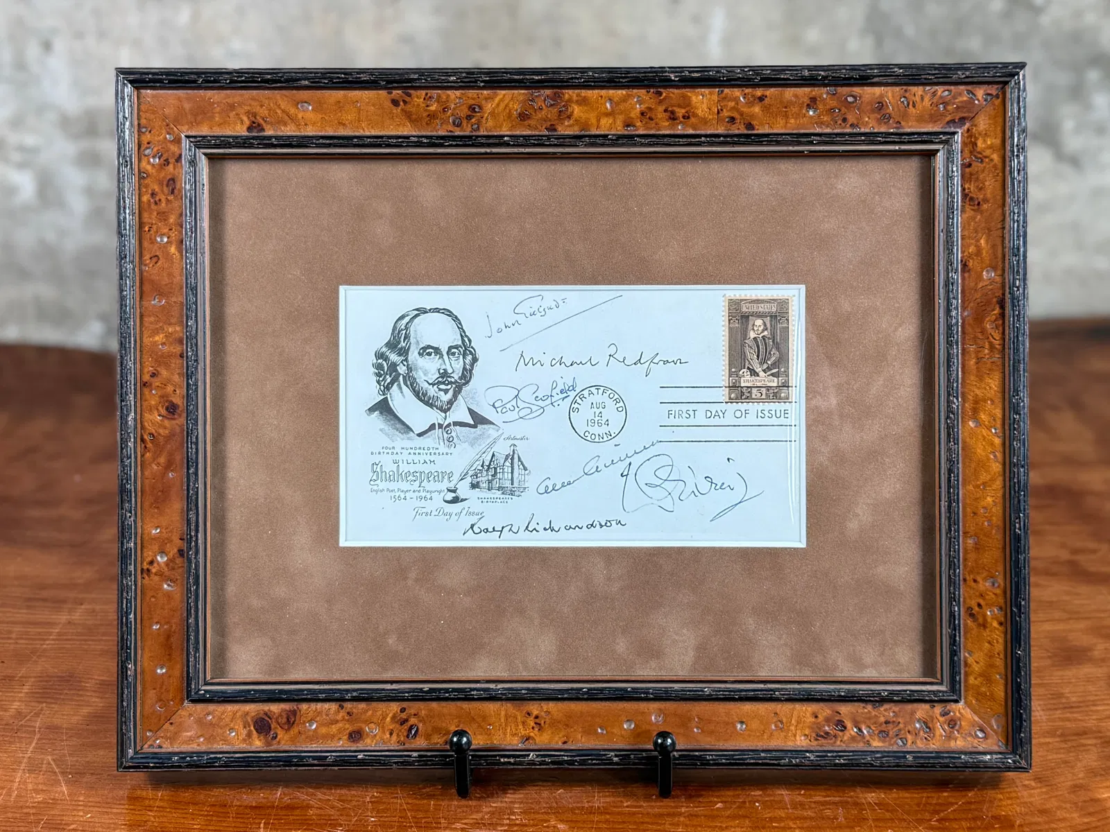 ENGLISH ACTOR AUTOGRAPH COLLECTION, FRAMED FDC