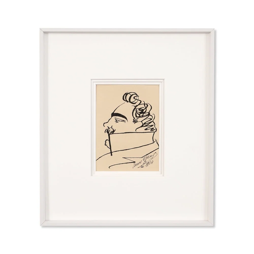 ENRICO CARUSO SIGNED SELF-PORTRAIT SKETCH