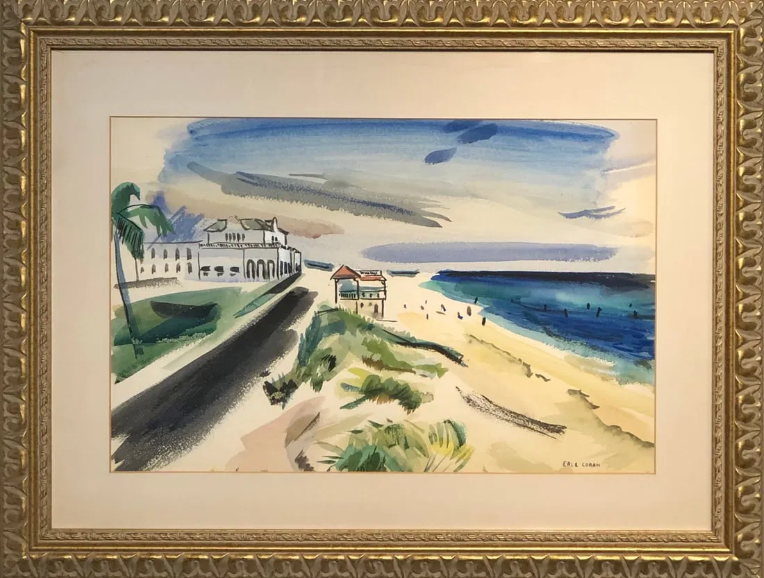 Erle Loran (Untilted - Seascape) Signed Original Watercolor