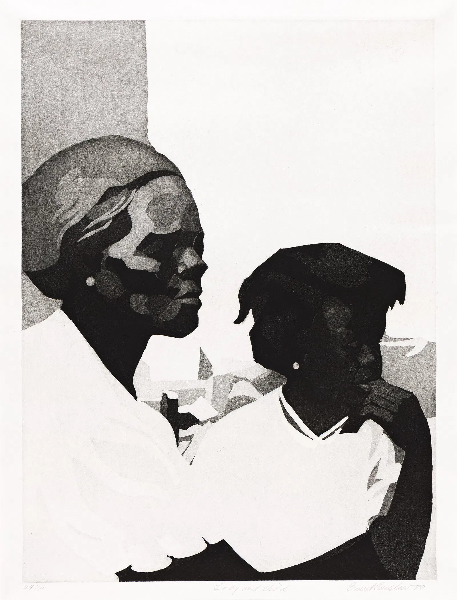 Ernest Crichlow (1914-2005), Lady and Child, 1977.