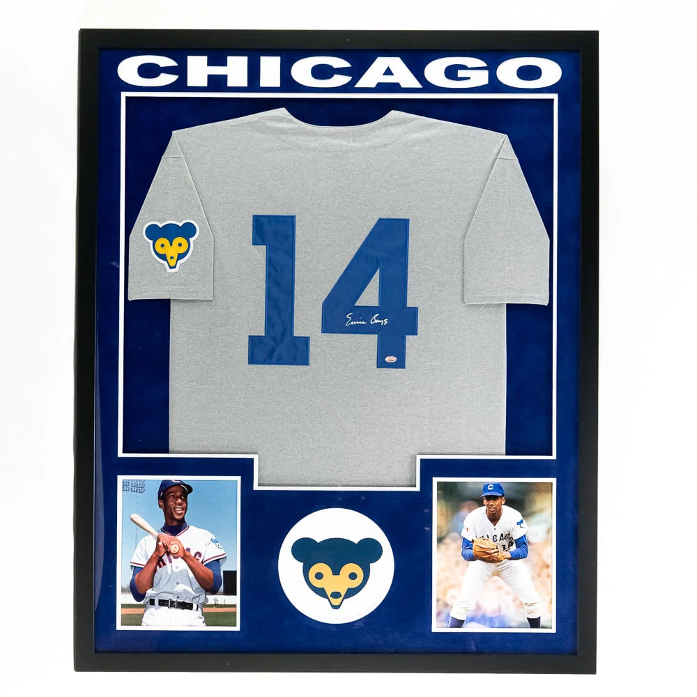 Ernie Banks AUTOGRAPH Framed Jersey GTSM COA