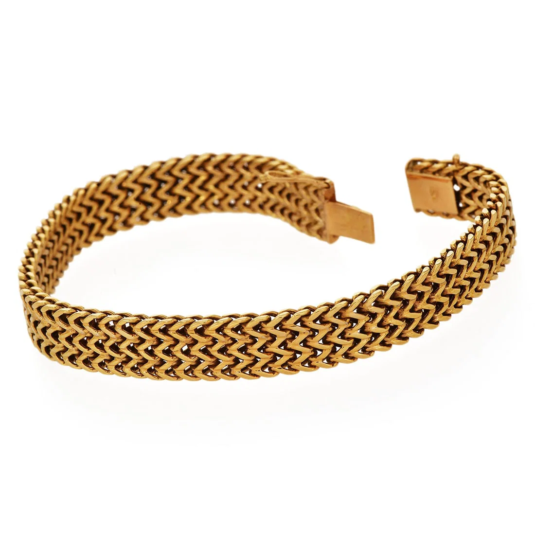 Estate 18K Yellow Gold Wheat Braided Bracelet 25.8 Grams