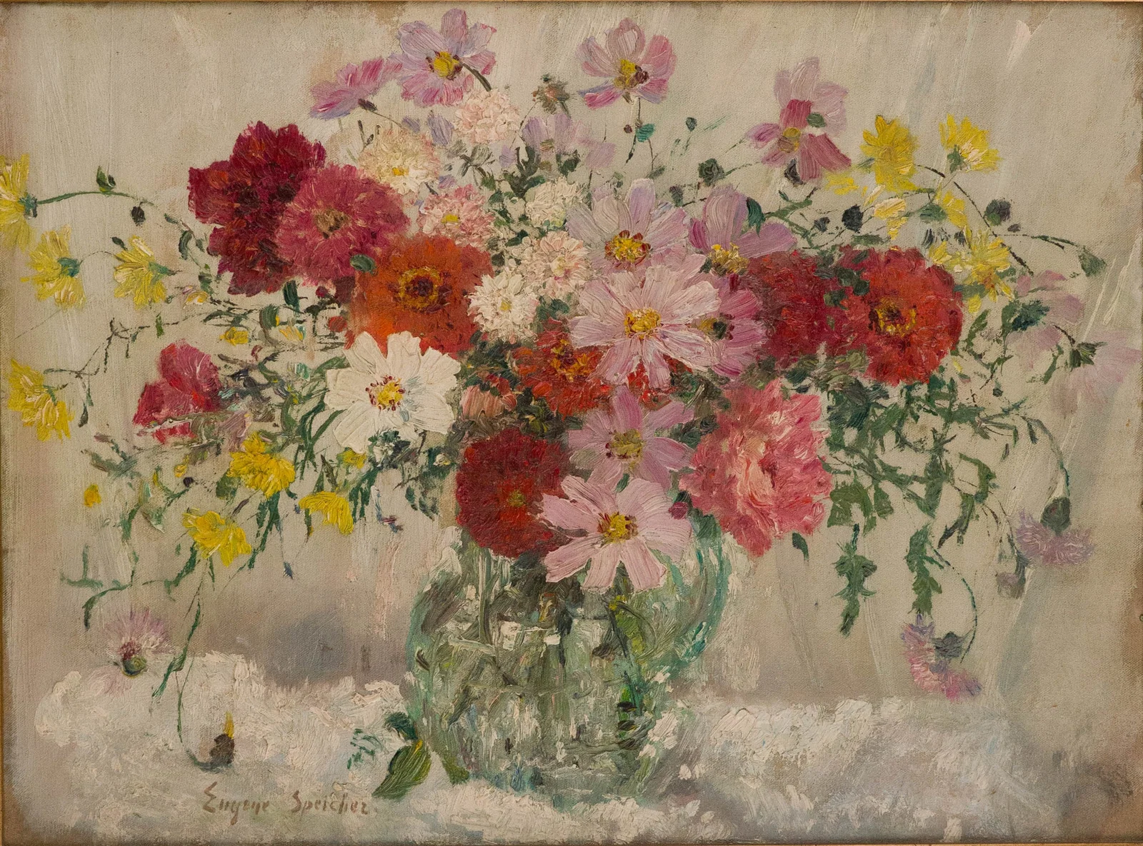 Eugene Edward Speicher, 1883-1962, Still Life of Flowers, Oil on Board