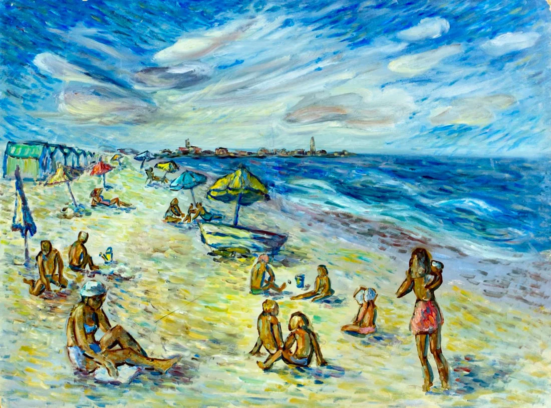 Evelyn Metzger (NY,Brazil,1911-2007) oil painting 2-sided