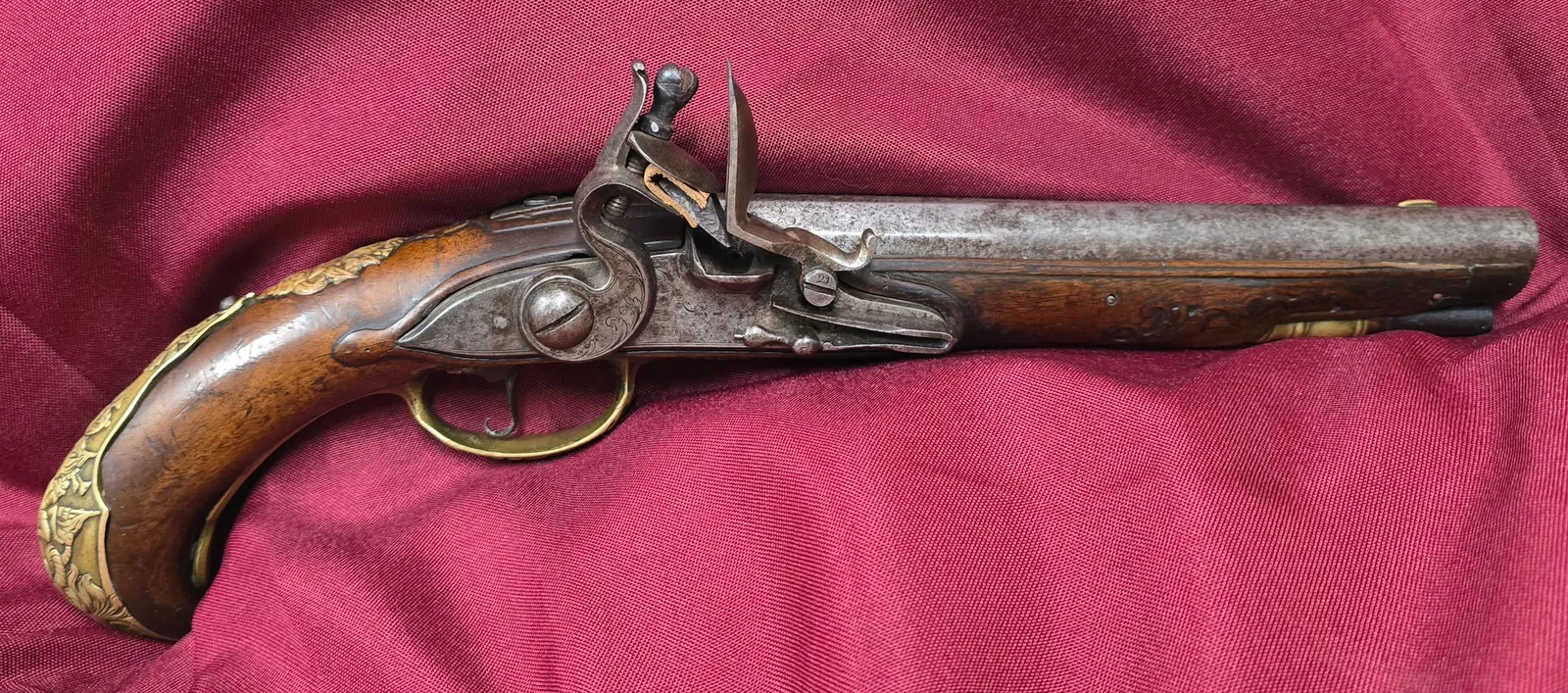 Exceptional mid 18th century Belgian Flintlock horse pistol.