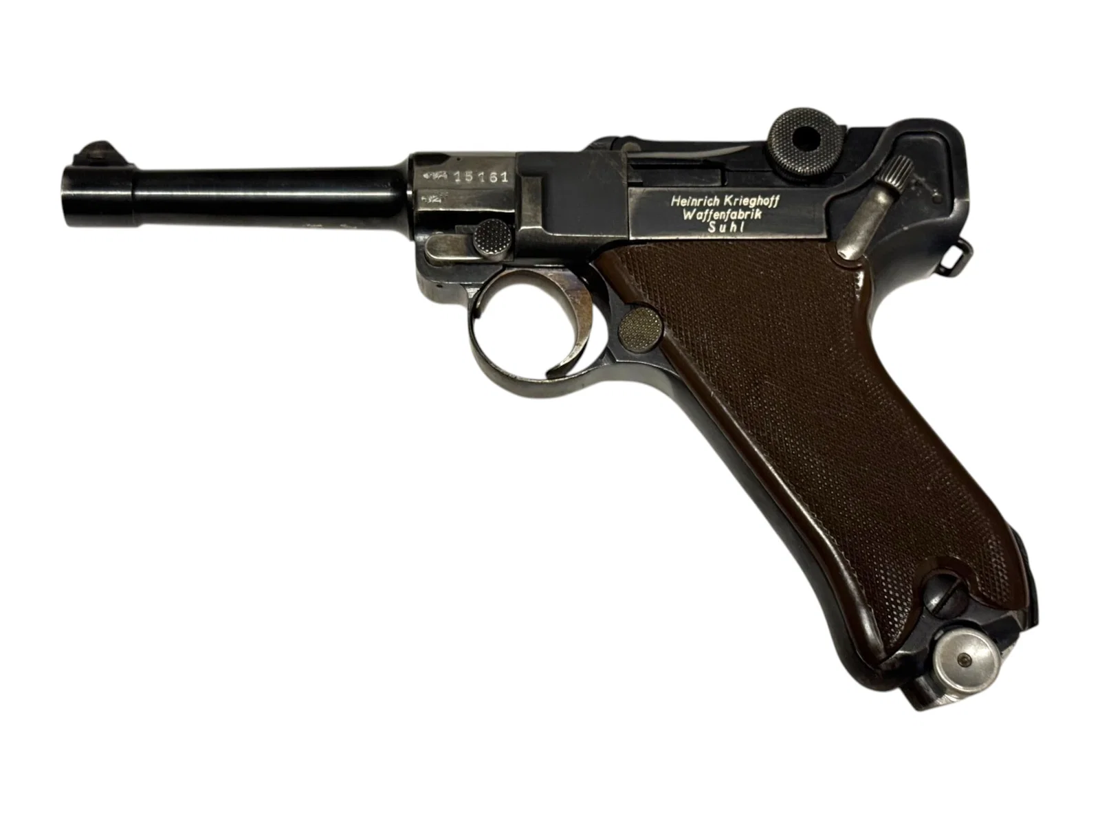 Exceptionally Rare Krieghoff P-Code Luftwaffe Rejection Side Inscription Commercial P08 Luger Pis...
