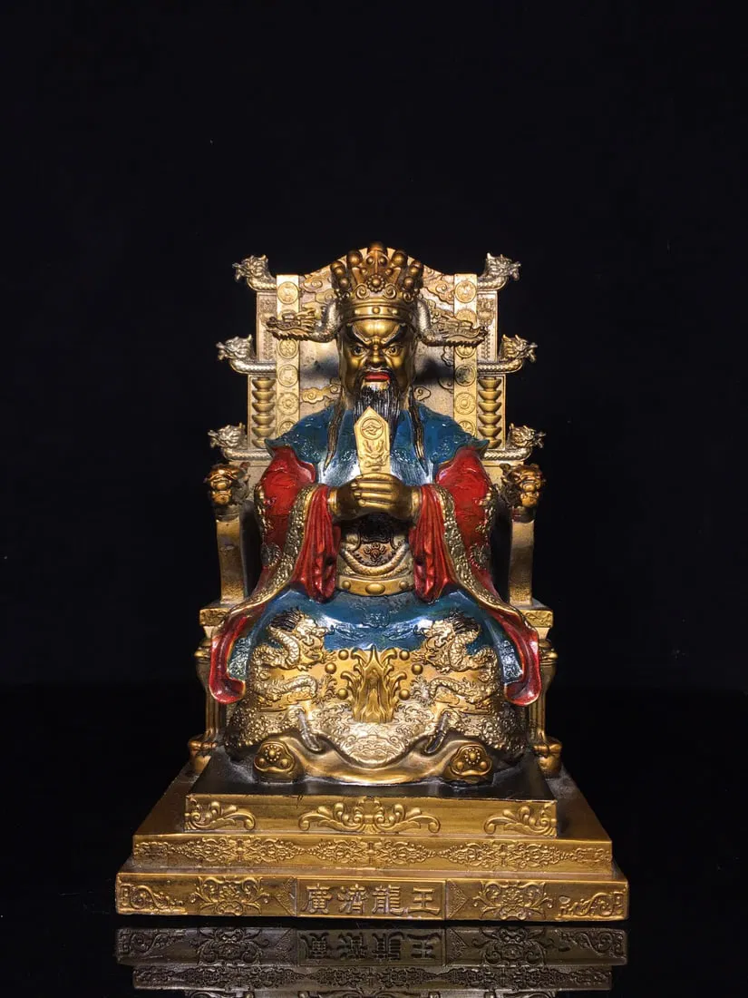 Exquisitely crafted pure copper painted Guangji Dragon King