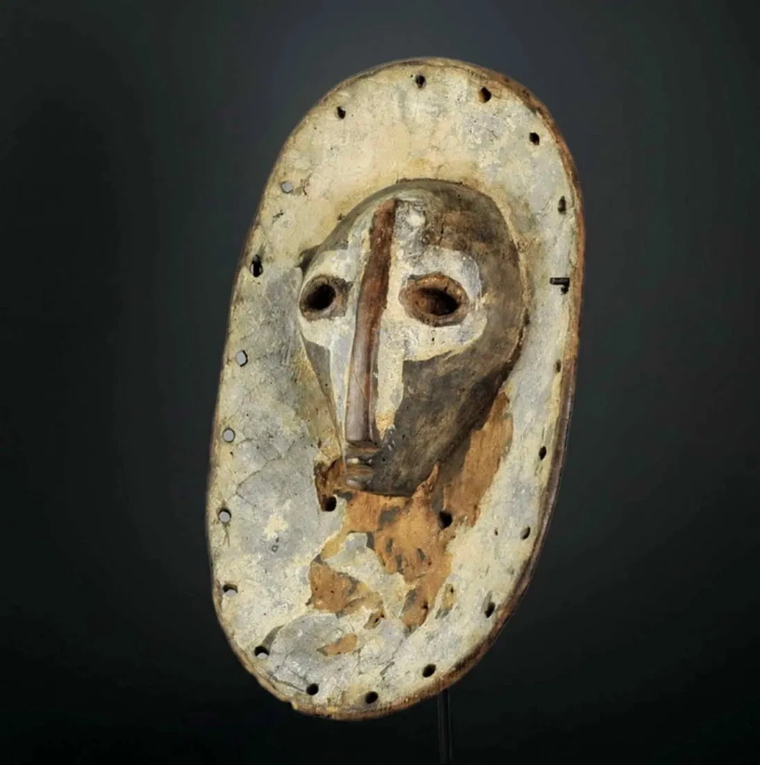Extremly Rare & Powerful SHI plank wood Mask Congo Lega African Tribal Art 1184