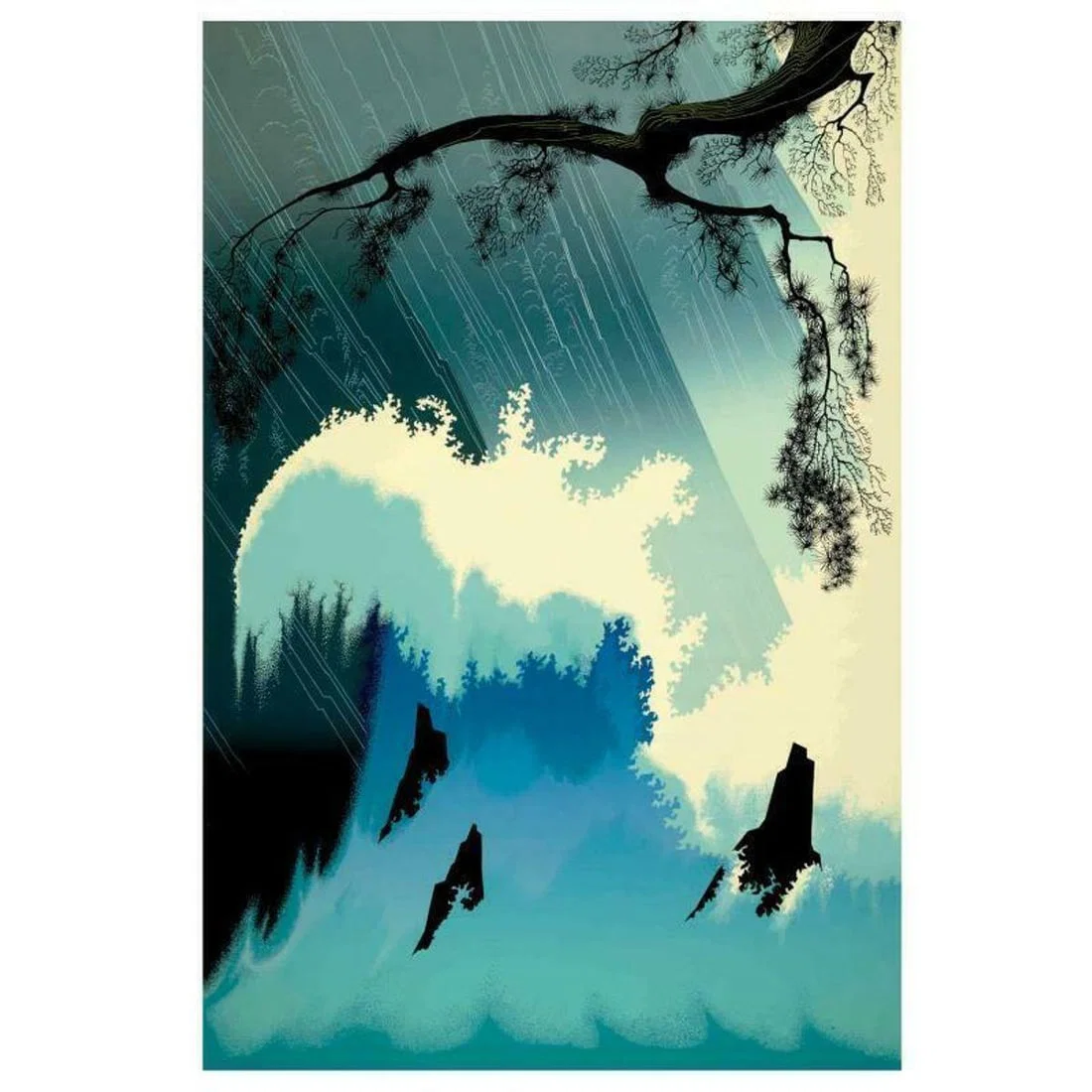 Eyvind Earle (1916-2000), "Ocean Splash" Limited Edition Serigraph on Paper; Numbered & Hand Signed;