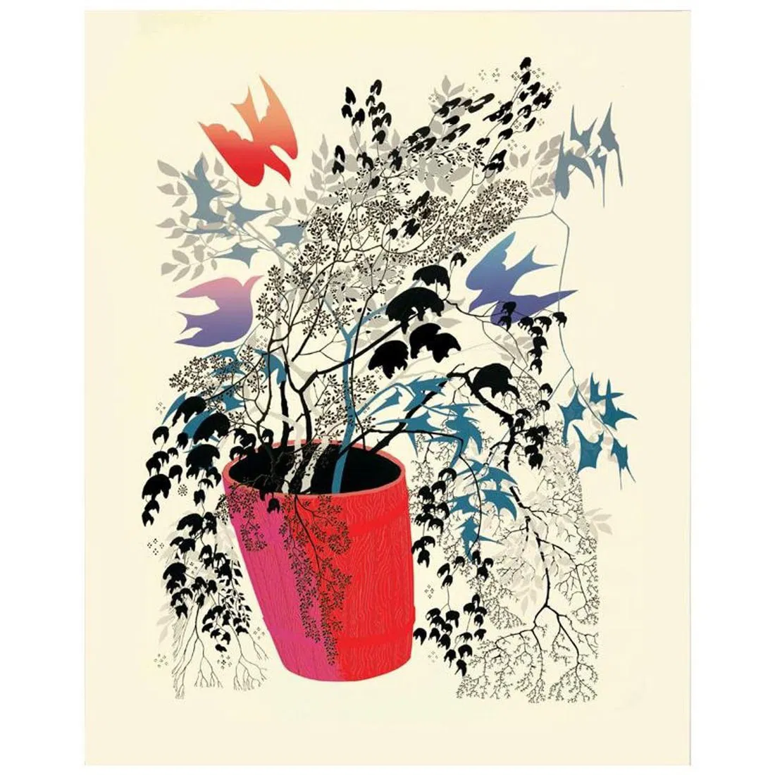 Eyvind Earle (1916-2000), "Red Barrel" Limited Edition Serigraph. Hand Signed and Certificate of