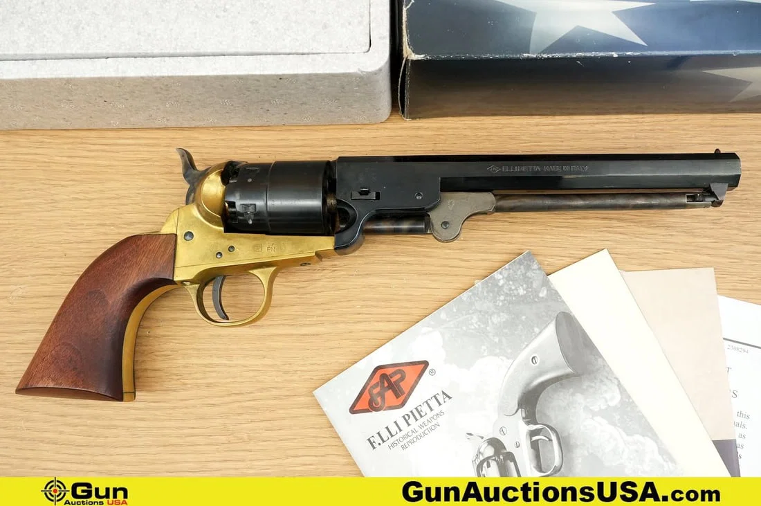 F. LLI PIETTA COLT NAVY 1851 .44 Caliber Black Powder Revolver. NEW in Box. 7" Barrel. This