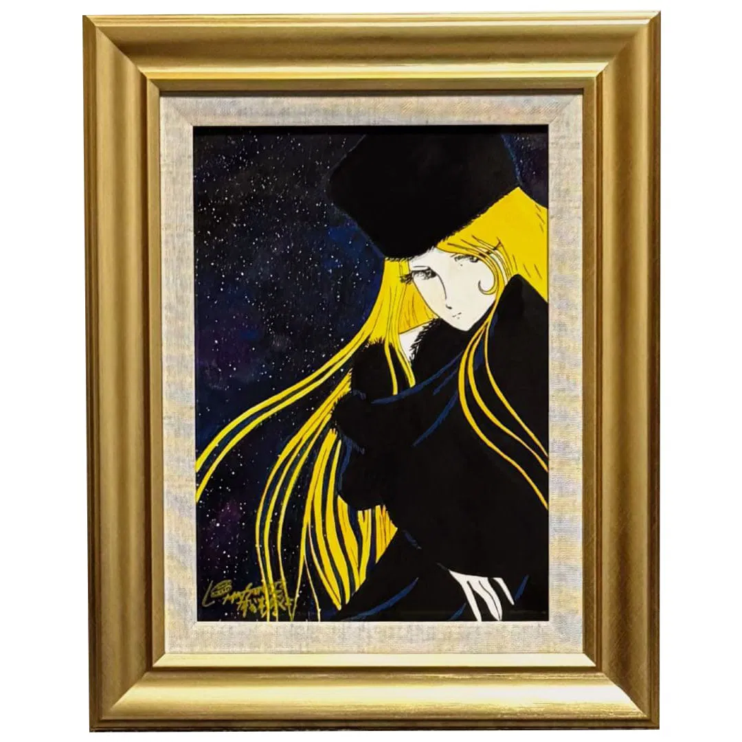 F4-sized hand-painted oil painting by Leiji Matsumoto, Galaxy Express.