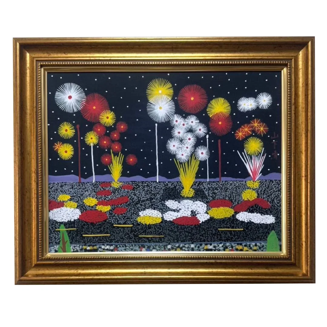 [F6 Size] Yamashita Kiyoshi (Fireworks at Lake Suwa) Hand-painted / Double-sided Signature