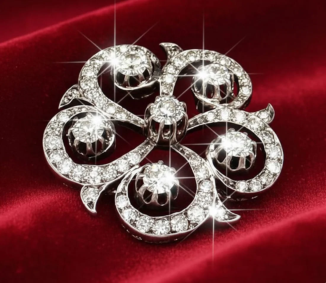FABERGE - EXCLUSIVE GOLD & DIAMONDs BROOCH