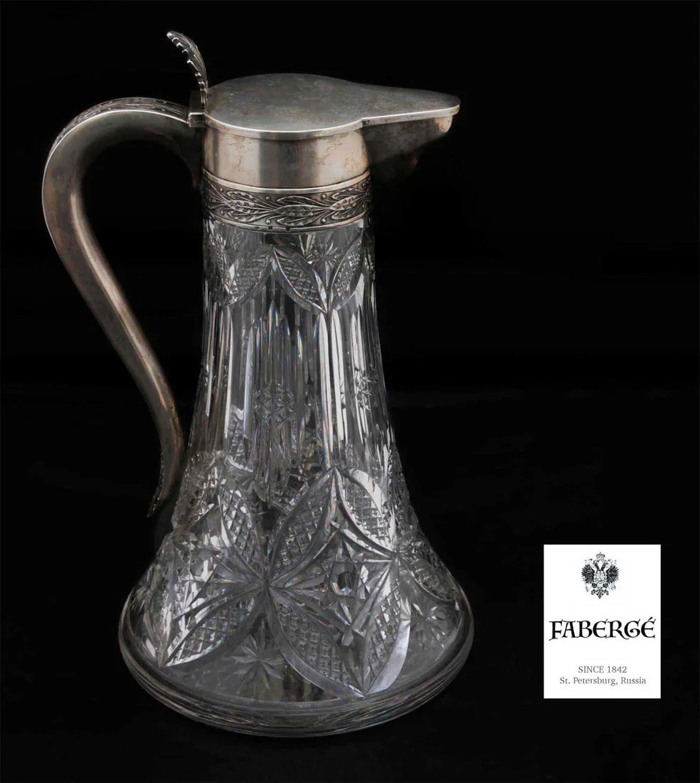 FABERGE - LARGE SILVER DECANTER, A.HOLMSTROM