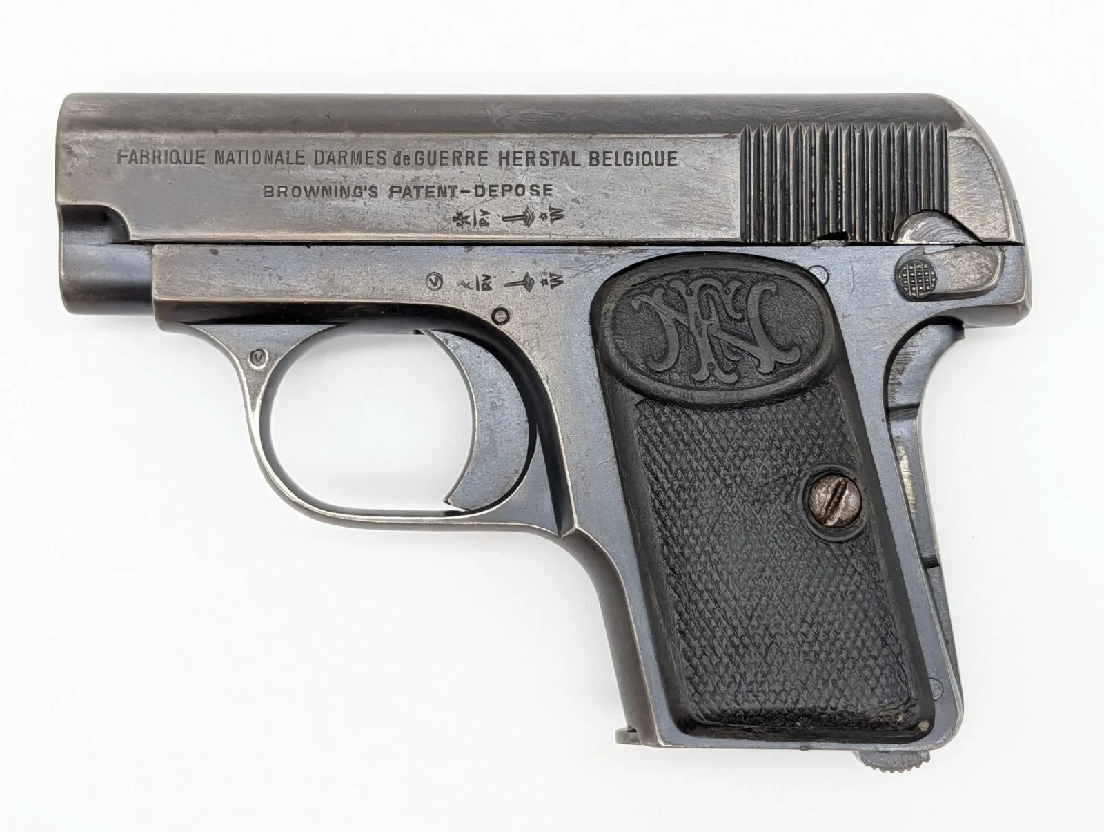 Fabrique National 1st Model 1906 Baby Browning .25 ACP Semi Auto Pistol