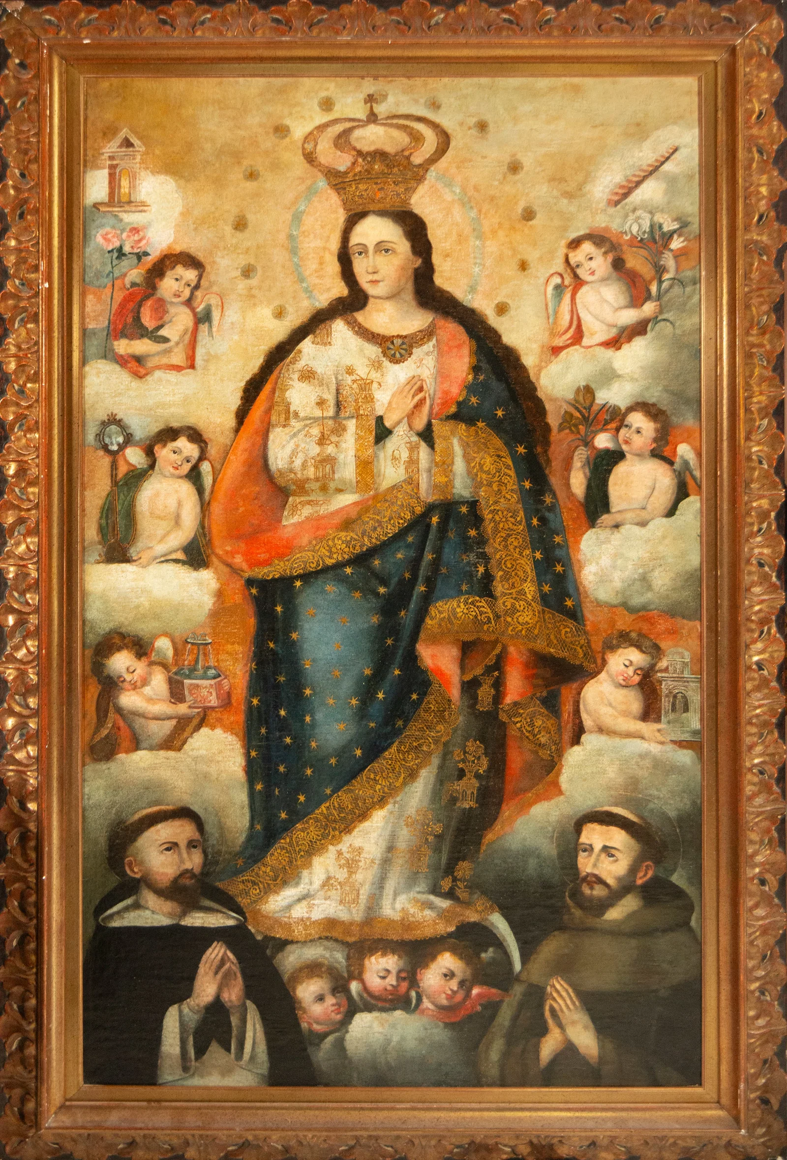 Featured Lot - Attributed to Diego Quispe Tito -(1611-1681) Monumental Virgin in Glory from the 17th
