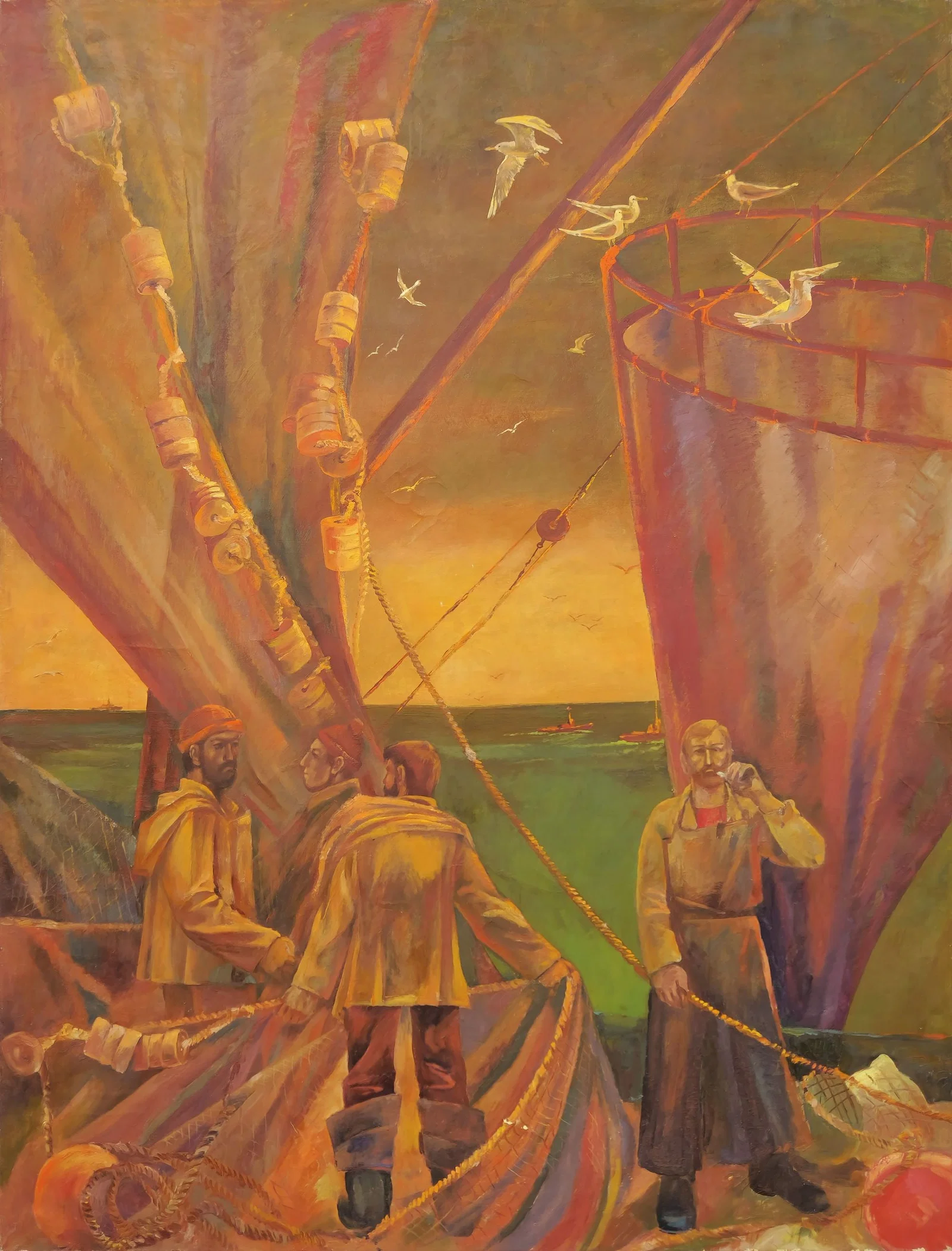 Fedorchenko Volodymyr (Ukrainian artist), "Maritime industry", oil on canvas