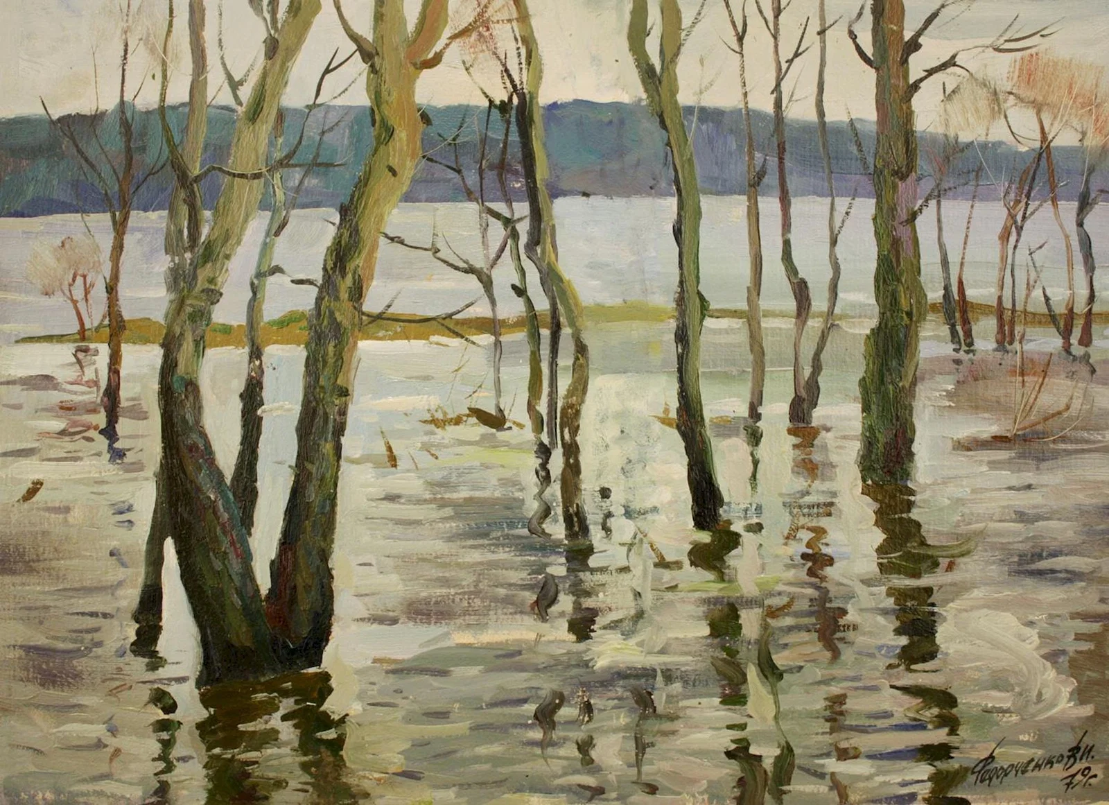Fedorchenko Volodymyr (Ukrainian artist), "Melt water", oil on cardboard