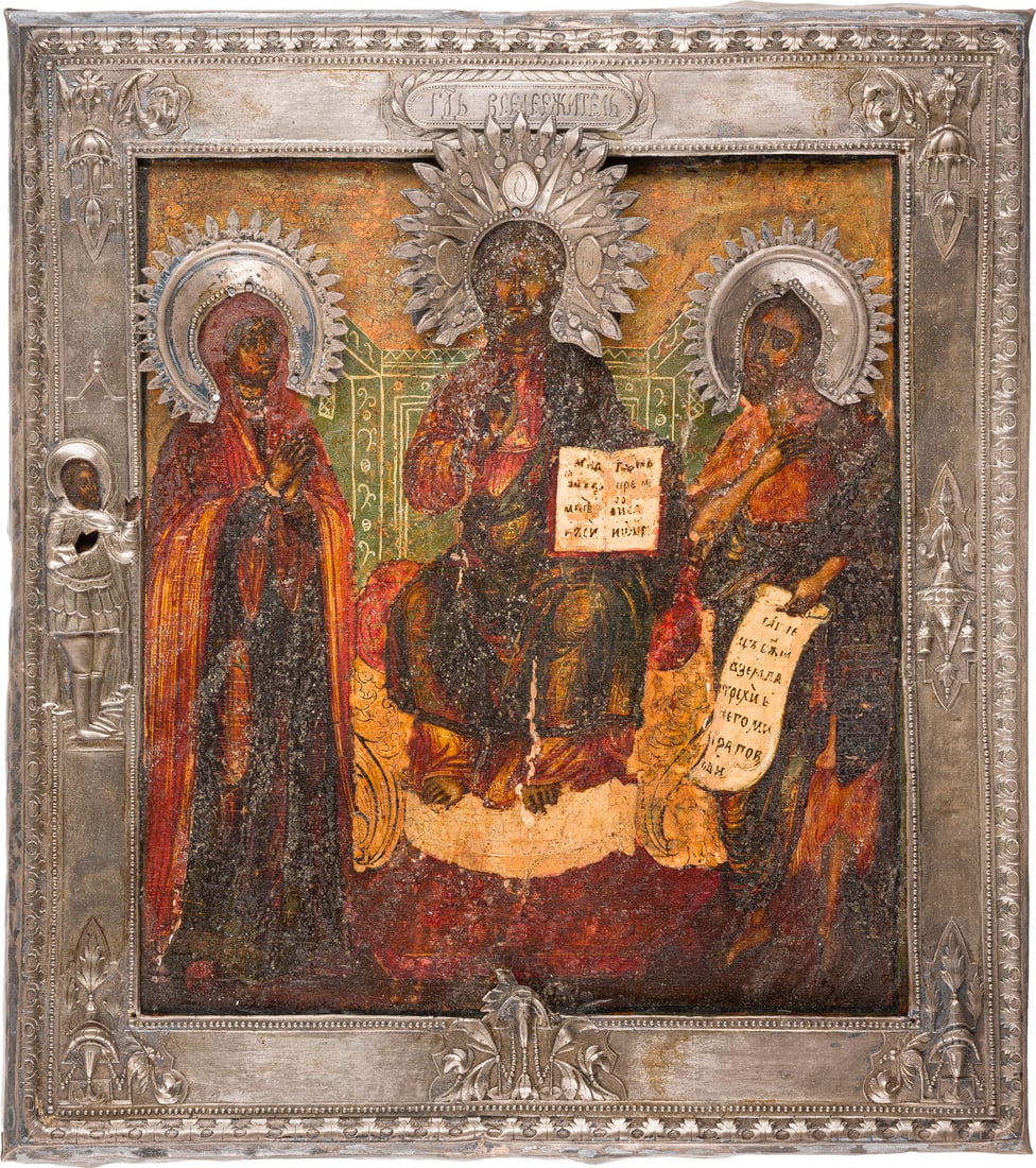 | FEINE IKONE MIT DEESIS MIT SILBER-BASMA