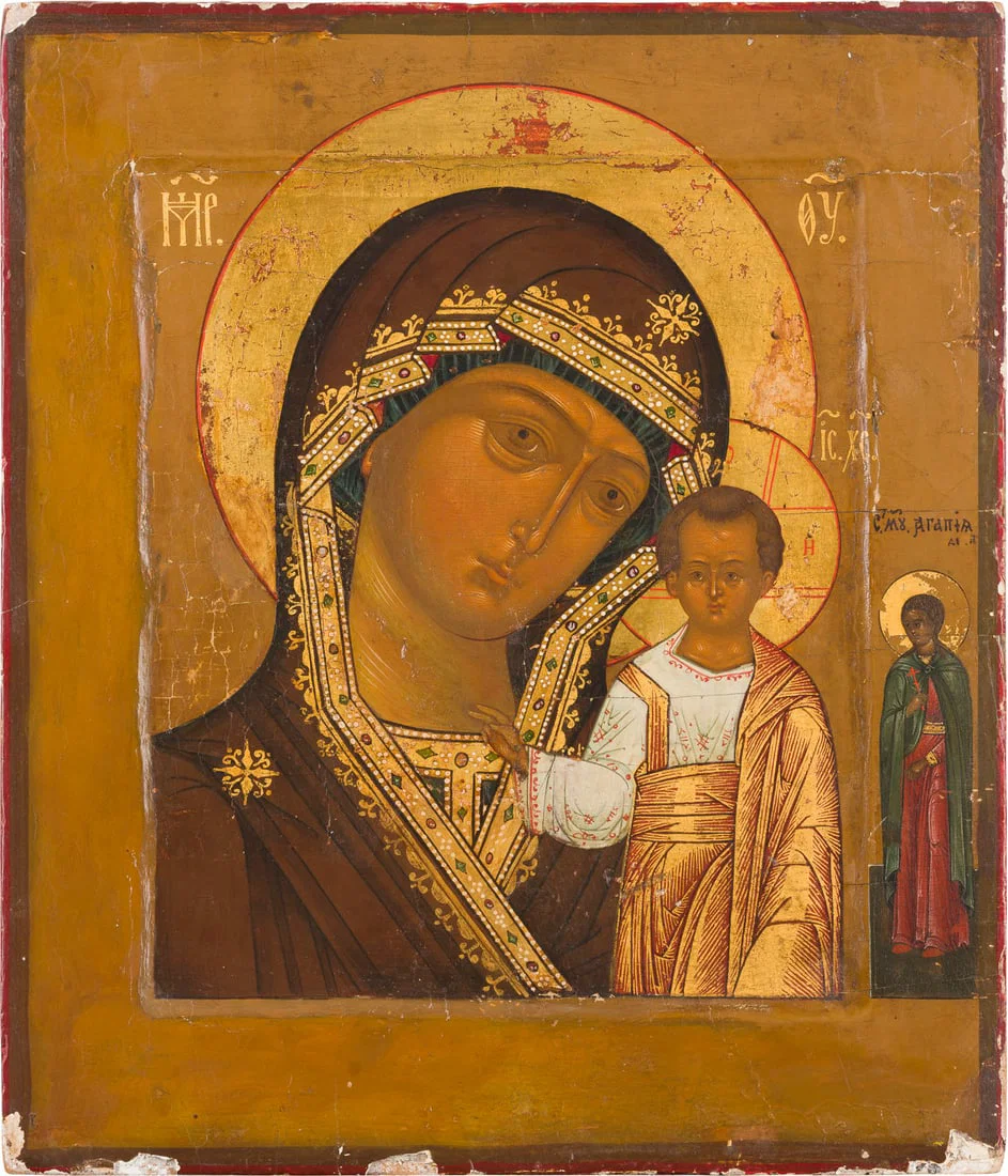 | FEINE IKONE MIT DER GOTTESMUTTER VON KASAN (KASANKSKAJA)