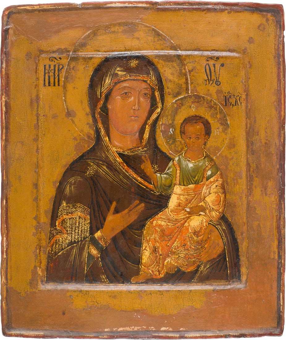 | FEINE IKONE MIT DER GOTTESMUTTER VON SMOLENSK (SMOLENSKAJA)